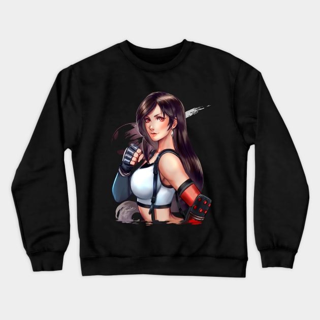 Tifa fanart Crewneck Sweatshirt by Tielss 